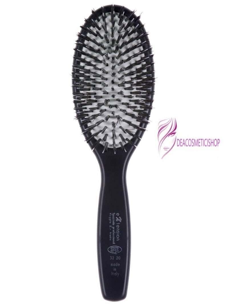 SPAZZOLA PER EXTENSION SETOLE MISTE NATURALI NYLON BLAK