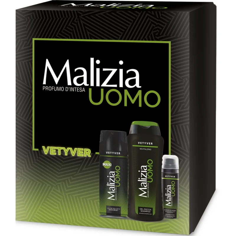 MALIZIA UOMO VETYVER EDT DEO+SHOWER + SCHIUMA DA BARBA