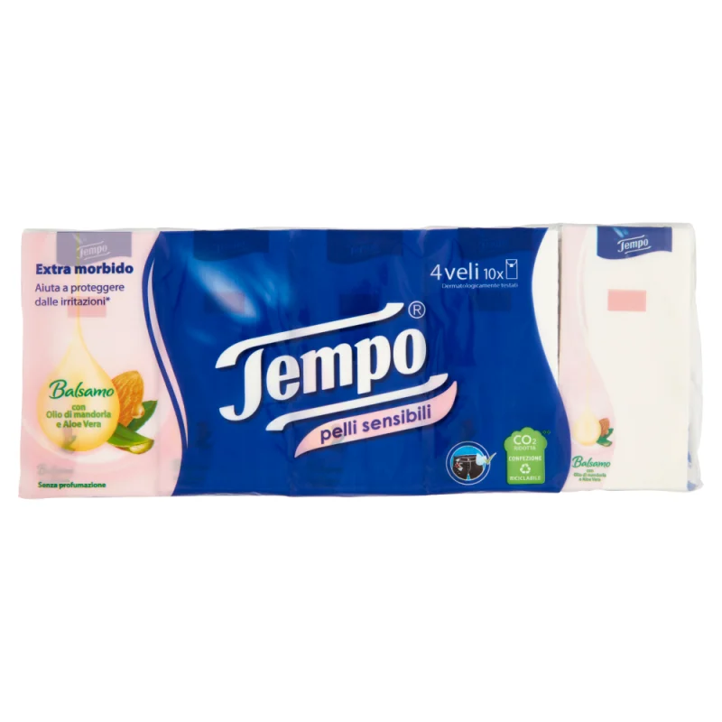 TEMPO FAZZOLETTI PELLI SENSIBILI PZ 10
