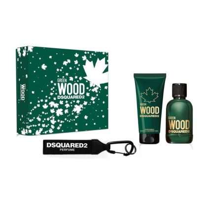 DSQUARED2 GREEN WOOD EDT 100ML + SHOWER GEL+PORTACHIAVE