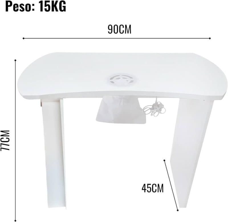 TAVOLO MANICURE TIPO BASE CON ASPIRATORE M H77 P45 L90